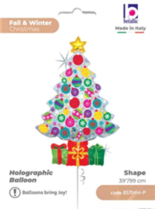 Folie Ballon - Kerstboom Glitter - 99cm, Hobby en Vrije tijd, Feestartikelen, Nieuw, Versiering, Kerst of Sinterklaas, Verzenden
