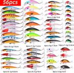 56 stuks NIEUW kunstaas, pluggen, baars, snoek, snoekbaars, Ophalen of Verzenden, Nieuw, Haak