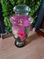 Dichte Stolp " Echte Bloemen onder water ., Huis en Inrichting, Woonaccessoires | Stolpen, Gebruikt, Ophalen