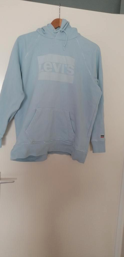 Levi s sports hoodie met logo maat L lichtblauw, Kleding | Dames, Truien en Vesten, Gedragen, Maat 42/44 (L), Blauw, Ophalen of Verzenden