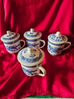 Set van 4 Chinese thee / koffie mokken met deksel, Ophalen of Verzenden