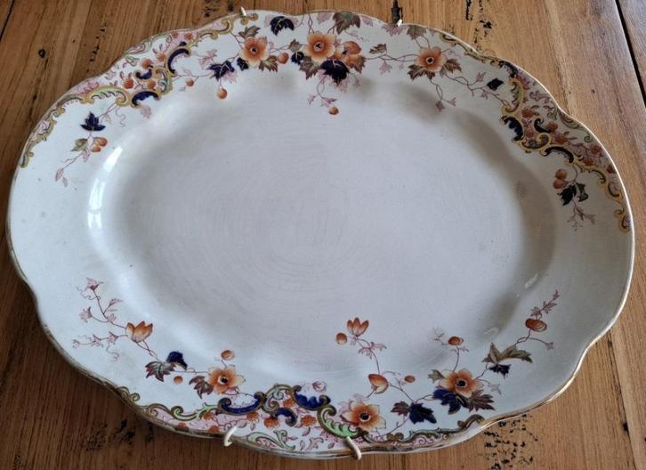 Grote Antieke Engelse schaal, Louis XV , Hancock & Sons, Antiek en Kunst, Antiek | Servies los, Ophalen of Verzenden