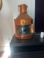 Vintage Koperen Scheepslantaarn, Ophalen, Zo goed als nieuw, Glas, 50 tot 75 cm