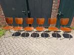 6 Vintage Deense teak stoelen, Huis en Inrichting, Stoelen, Ophalen, Gebruikt, Hout