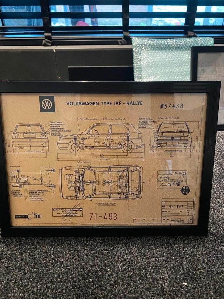 Mooie golf 2 rallye g60 bouwtekening/ blueprints., Antiek en Kunst, Kunst | Tekeningen en Foto's, Ophalen of Verzenden