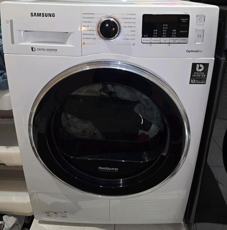 Samsung Warmtepomp Droger - Optimal Dry, Witgoed en Apparatuur, Wasdrogers, Gebruikt, Condens, Voorlader, 8 tot 10 kg, 85 tot 90 cm