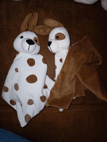 2 x ikea knuffeldoek hond bruin creme. beschikbaar voor biedingen