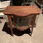 Antieke houten vitrinekast begin XXe eeuw, Antiek en Kunst, Ophalen of Verzenden