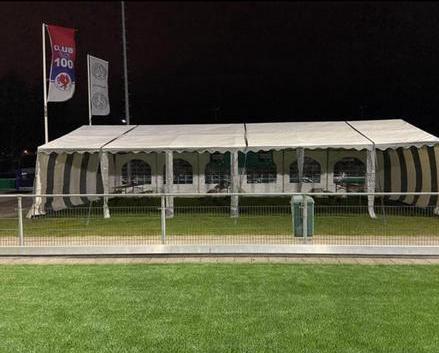 Partytent 5x10 meter te huur, Tuin en Terras, Partytenten, Zo goed als nieuw, 8 meter of meer, Ophalen