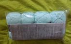 4 Bolletjes Licht blauw Crelando katoen haak of breigaren, Verzenden, Zo goed als nieuw, Breien of Haken, Wol of Garen