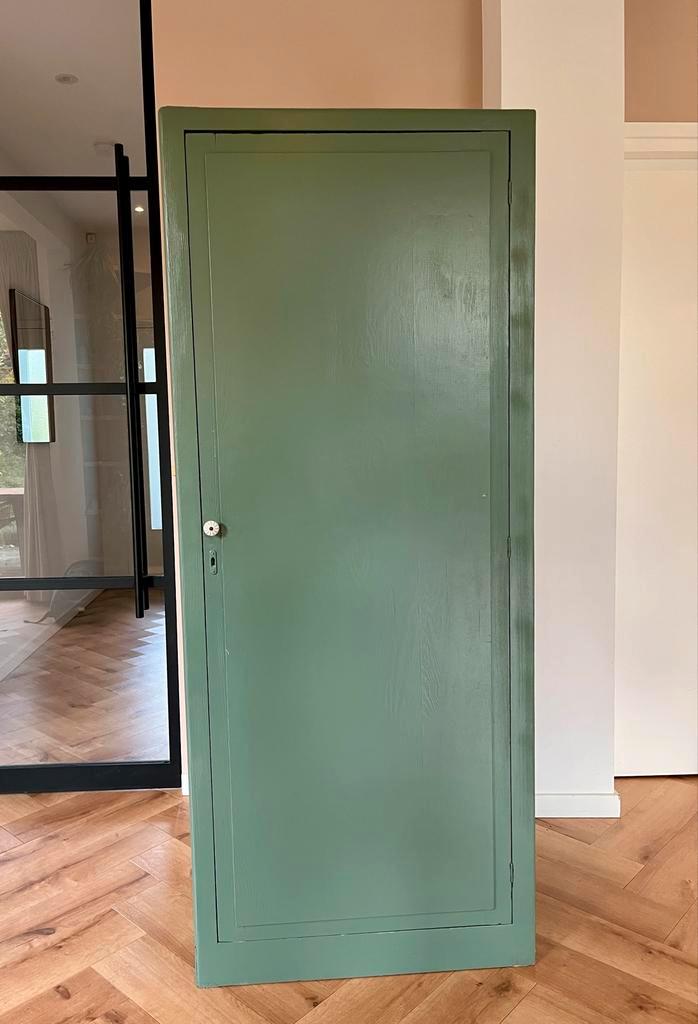 Vintage Kinderkast Firma Zoethout Groen, Huis en Inrichting, Kasten | Kledingkasten, Gebruikt, 150 tot 200 cm, 50 tot 100 cm, 25 tot 50 cm
