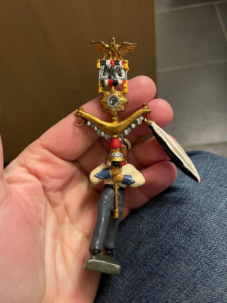 Lineol marine fanfare figuur met schellenbaum, Antiek en Kunst, Ophalen of Verzenden