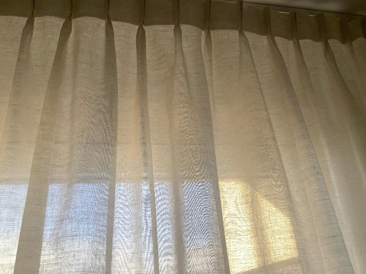 kant & klaar vitrage gordijn breed 220 cm, Huis en Inrichting, Stoffering | Gordijnen en Lamellen, Gebruikt, 200 cm of meer, 200 cm of meer