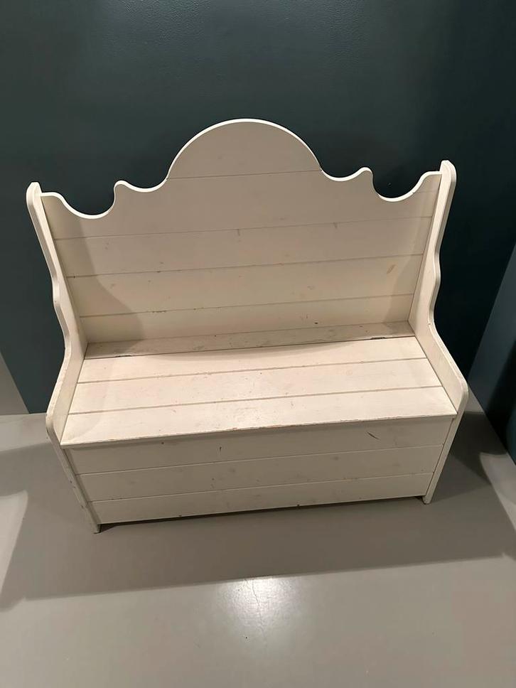 Wit Opbergbankje voor Hal/kinderkamer/, Kinderen en Baby's, Kinderkamer | Commodes en Kasten, Gebruikt, Ophalen