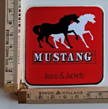 Vintage sticker Mustang jeans & Jackets paarden strip