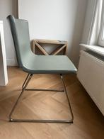 4 eetkamerstoelen | groen | leder, Huis en Inrichting, Stoelen, Ophalen, Gebruikt, Overige kleuren