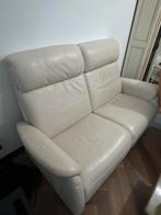 Witte leren 2-zitsbank - 170cm, Ophalen, Gebruikt, 150 tot 200 cm, Tweepersoons