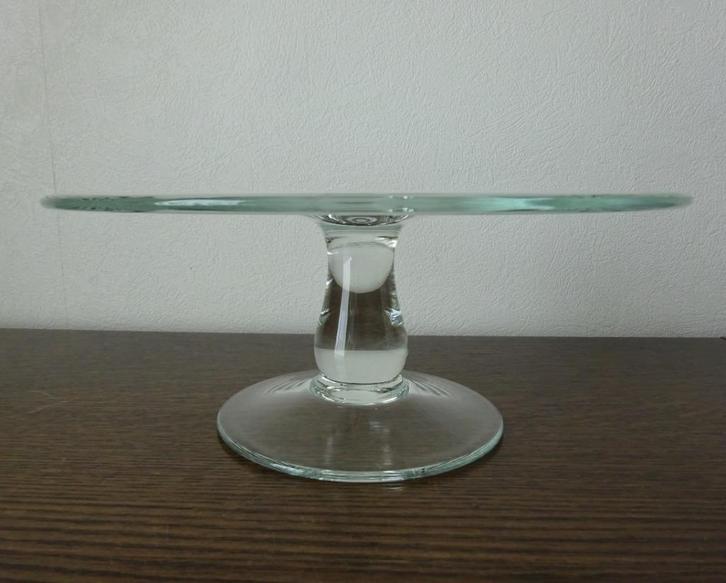 Handgemaakt glazen taartplateau, Huis en Inrichting, Keuken | Servies, Nieuw, Overige typen, Overige stijlen, Glas, Ophalen