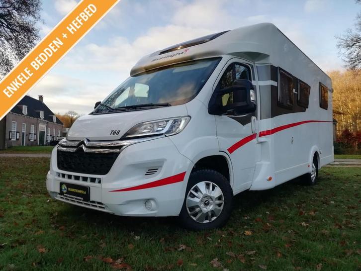 Frisse Sunlight T68 met enkele bedden, hefbed en vele opties, Caravans en Kamperen, Campers, Bedrijf, tot en met 4, Half-integraal