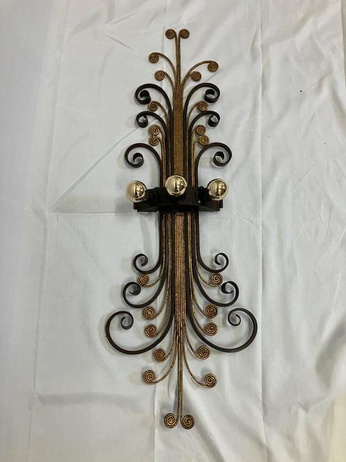 Banci Firenze Italië grote ijzeren wandlamp jaren 60, Huis en Inrichting, Lampen | Wandlampen, Gebruikt, Metaal, Ophalen of Verzenden