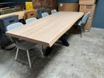 Boomstam tafel echt eiken 240x100 matrix midden poot b keus, Overige vormen, 200 cm of meer, Nieuw, 100 tot 150 cm