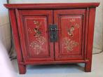 Antiek Chinees kastje - handbeschilderd - rood - 64x46x74 cm, Ophalen