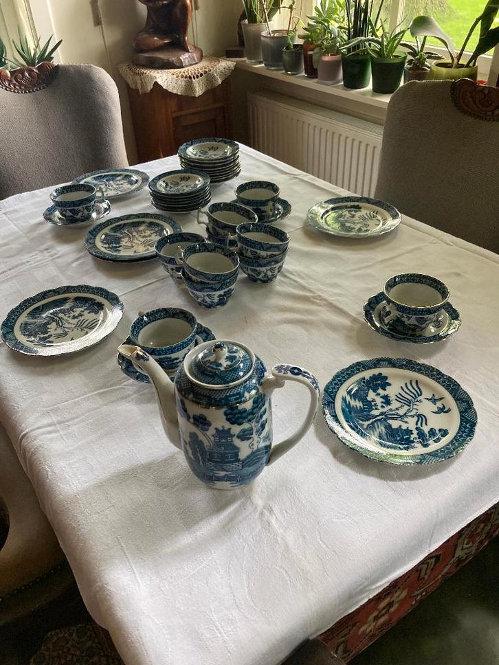 Blauw/wit vintage servies delen van der Plaats Bolsward, Antiek en Kunst, Antiek | Servies compleet, Ophalen of Verzenden