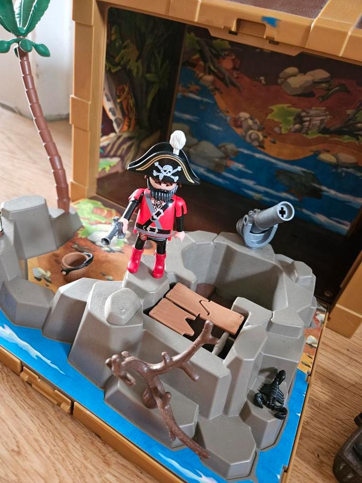 Playmobil Piraten Koffer eiland en boot, Kinderen en Baby's, Speelgoed | Playmobil, Gebruikt, Complete set, Ophalen of Verzenden
