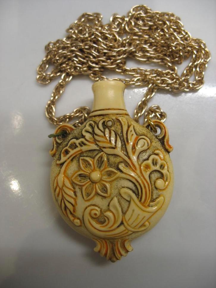 Snuifflesje Snuffbottle Floral Motief ( nr 1 )  Vintage, Antiek en Kunst, Curiosa en Brocante, Ophalen of Verzenden