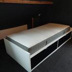 1 p. bed Ikea Flaxa (incl matras, lades & lattenbodem), 90 cm, Eenpersoons, Wit, Zo goed als nieuw