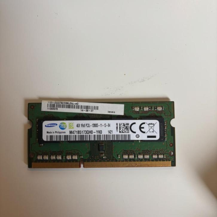 Samsung 4GB DDR3L RAM – PC3-12800S SODIMM – 1.35V, Computers en Software, RAM geheugen, Gebruikt, Laptop, 4 GB, DDR3, Ophalen of Verzenden