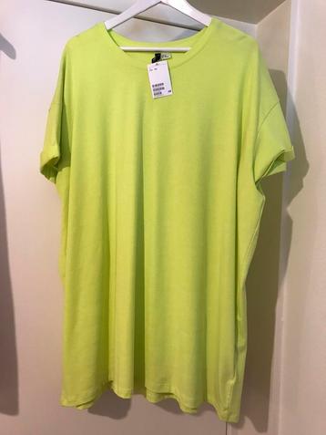 H&M neon geel gif groen t-shirt top jurk lang model  beschikbaar voor biedingen