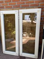 2 hardhouten uitzetramen met thermopane ruiten, Doe-het-zelf en Verbouw, Glas en Ramen, Ophalen, Gevelraam of Ruit, Minder dan 80 cm
