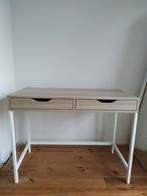 Ikea Alex Bureau - Wit gelazuurd/eikenpatroon, Huis en Inrichting, Bureaus, Ophalen, Zo goed als nieuw, Bureau