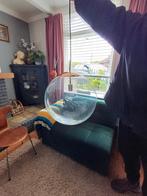 Glazen bol/plafond lamp met koperen ophangsysteem, Ophalen, 50 tot 75 cm