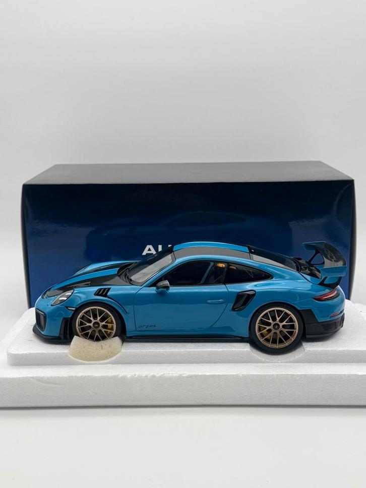 AUTOart Porsche 911 (991.2) GT2 RS Weissach Miami Blue 1:18, Hobby en Vrije tijd, Modelauto's | 1:18, Nieuw, Auto, Autoart, Ophalen of Verzenden