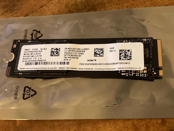 1 x Samsung 512GB SSD M.2 PCIe4.0x4 ZGAN!!!!, Computers en Software, Harde schijven, Zo goed als nieuw, Laptop, Intern, SSD, Overige aansluitingen