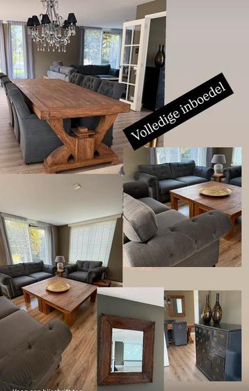 Urban sofa Complete inboedel eethoek zithoek tafel 2,80 bed beschikbaar voor biedingen