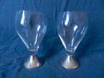 Twee glazen op zilveren voet 2001 Copier model Peer? h 14,5, Ophalen of Verzenden
