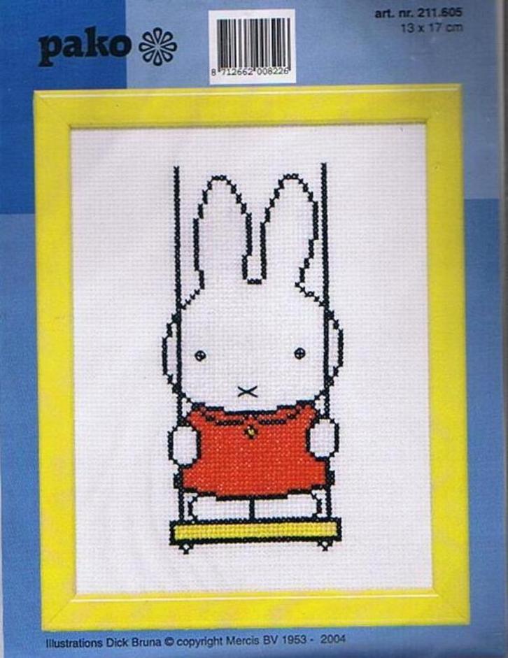 Cado aanbieding Nijntje borduurpakket   op schommel, Hobby en Vrije tijd, Borduren en Borduurmachines, Nieuw, Borduurpakket, Handborduren