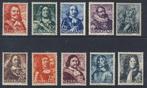 Postfris, Zeehelden 1943-1944 NVPH 412/421, Postzegels en Munten, Postzegels | Nederland, Verzenden, Na 1940, Postfris