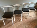 4 Toou Design Stoelen - Stapelbaar & Weerbestendig, Huis en Inrichting, Stoelen, Ophalen, Kunststof, Wit, Zo goed als nieuw