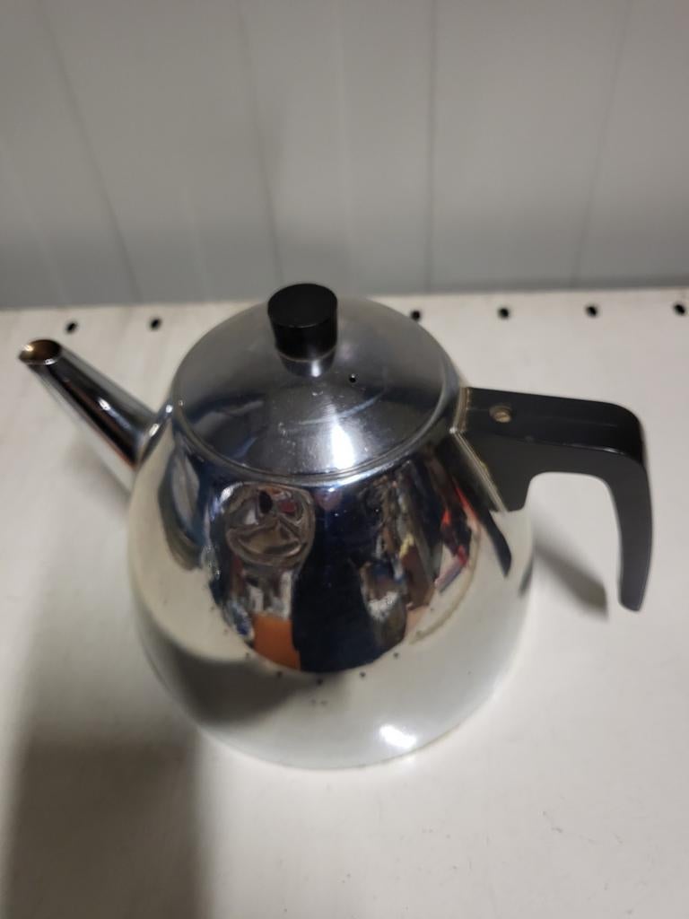 Vintage Aluminium Theepot, Ophalen of Verzenden, Gebruikt