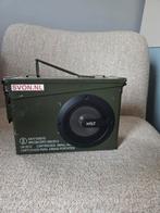 Unieke speaker in munitiekist, Overige merken, Gebruikt, Overige typen, Ophalen of Verzenden