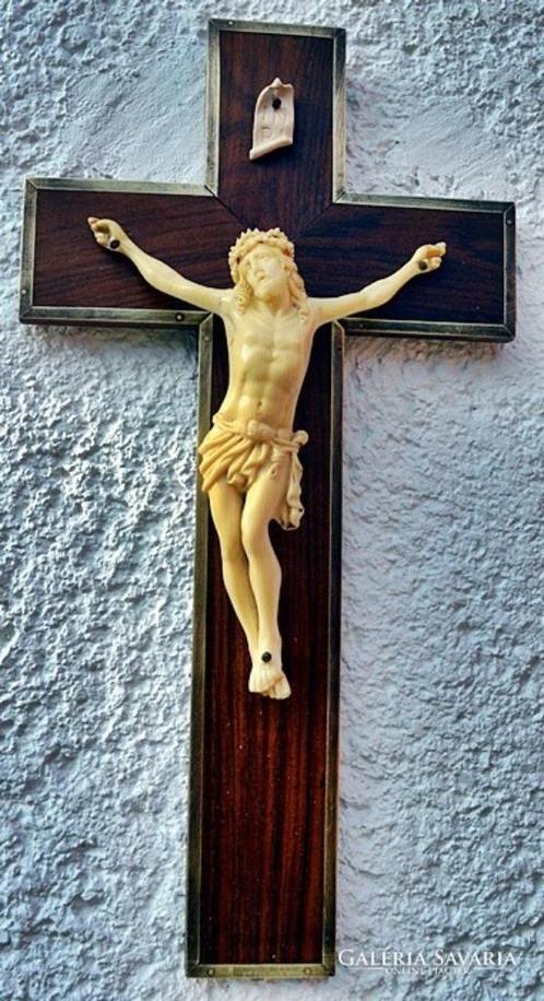 -50% Antiek, BEEN - gemalen materiaal Jezus Christus (16 cm!, Antiek en Kunst, Antiek | Religie, Verzenden