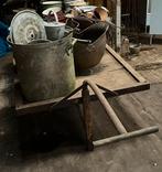 Oude kar boeren melkkar metaal met hout, Antiek en Kunst, Curiosa en Brocante, Ophalen of Verzenden