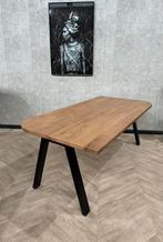 Massief eiken eettafel Wave 200x100cm incl frame *showroom, Eikenhout, Vier personen, Rechthoekig, Nieuw