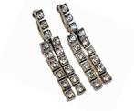 Art Deco Sterling zilver 935 met CZ zirconia clipoorbellen., Ophalen of Verzenden, Zilver, Met edelsteen
