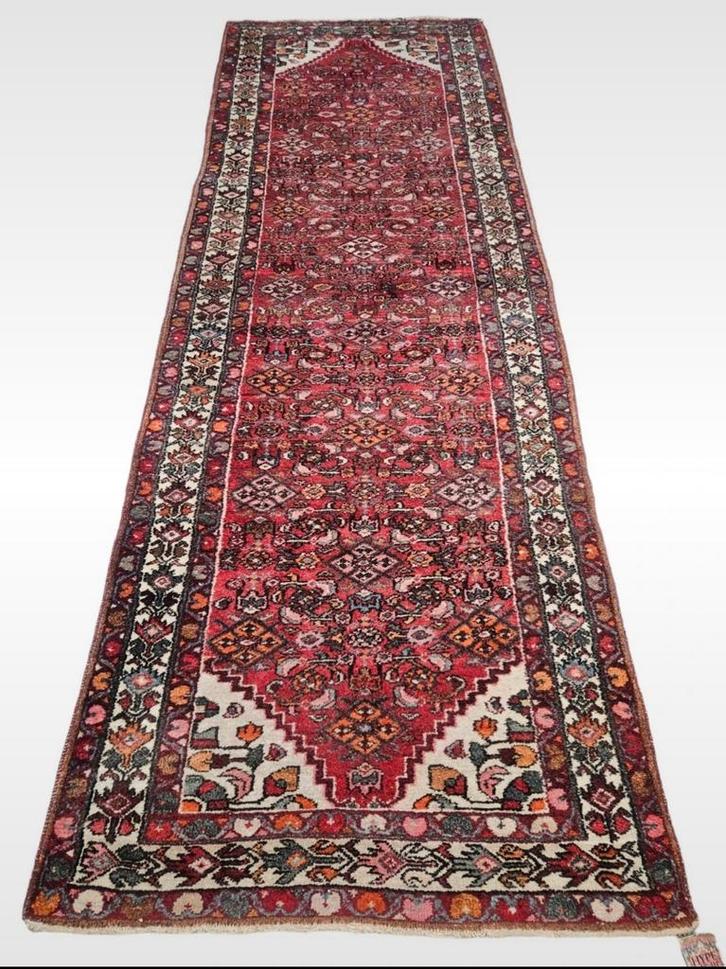 Handgeknoopt Perzisch wol tapijt loper Hamadan 107x307cm, Huis en Inrichting, Stoffering | Tapijten en Kleden, Gebruikt, 100 tot 150 cm
