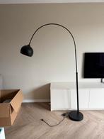Zwarte vloerlamp, staande booglamp, Huis en Inrichting, Lampen | Vloerlampen, Ophalen, Gebruikt, Metaal, 150 tot 200 cm